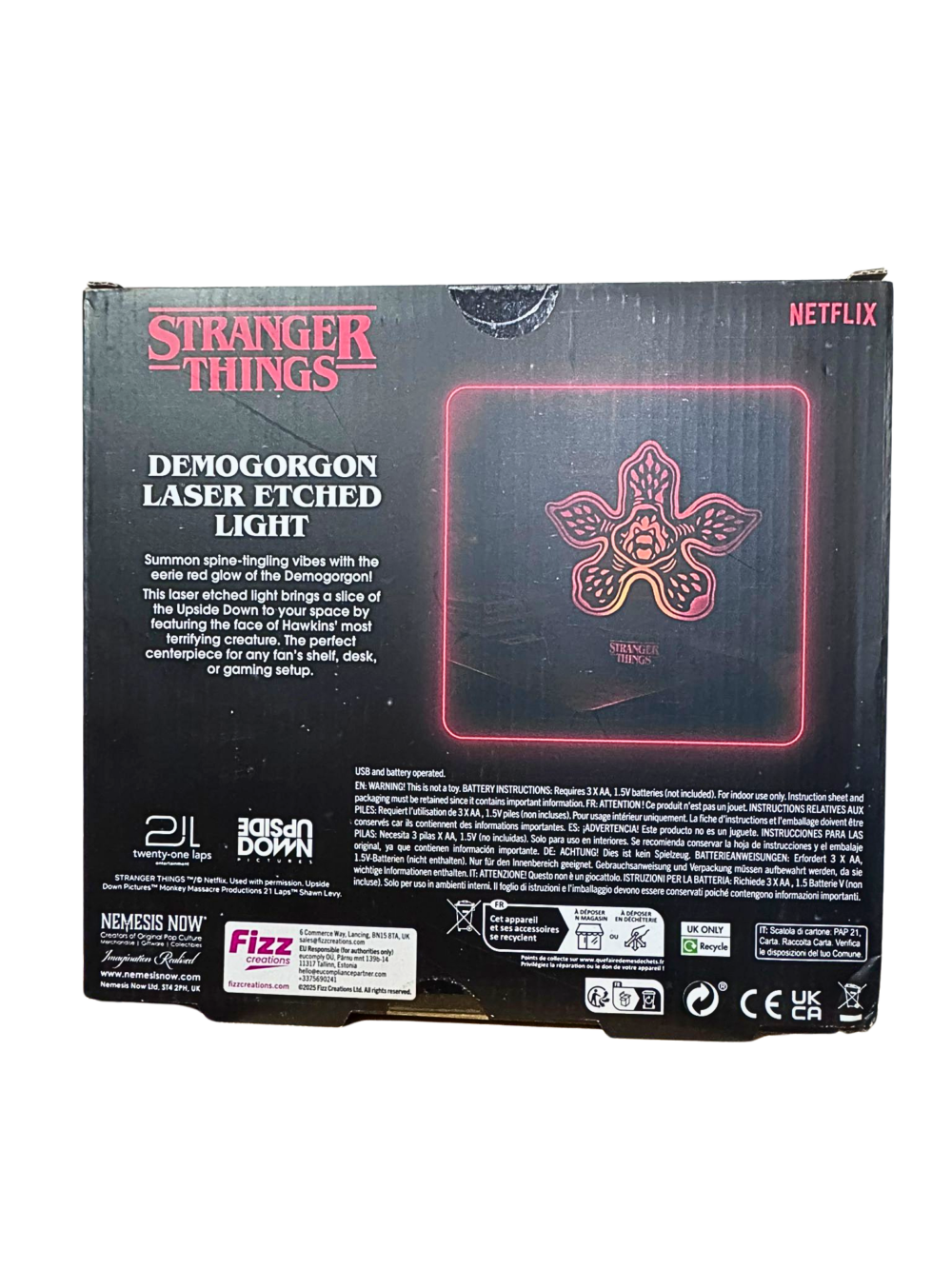 Lampe Stranger Things – Demogorgon (gravure laser officielle)